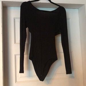 Thin black cotton bodysuit
